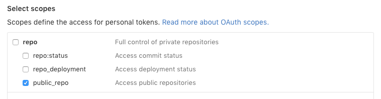 GitHub token setup 1