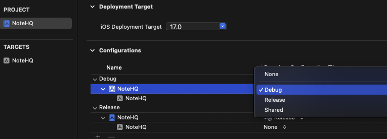 Assigning to Build Configuration