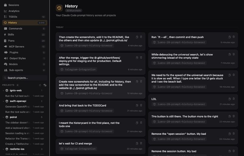 Poirot Prompt History