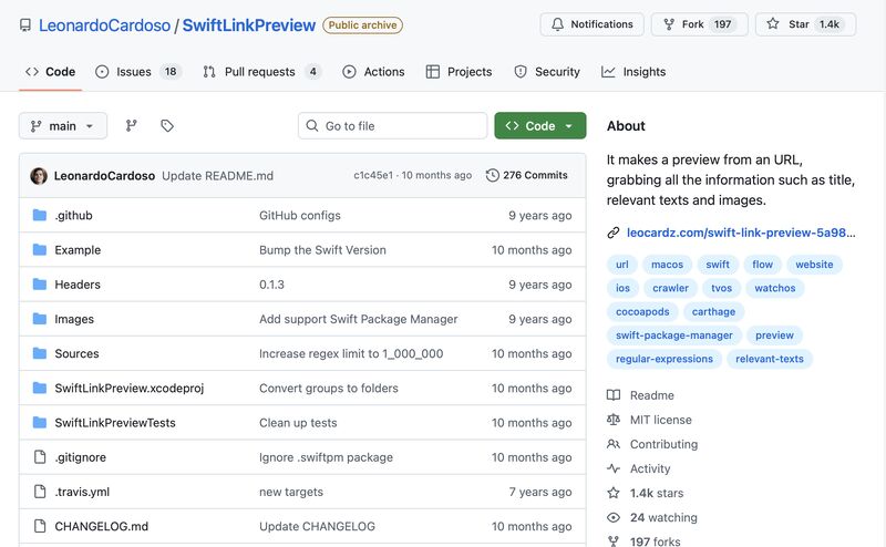 SwiftLinkPreview on GitHub