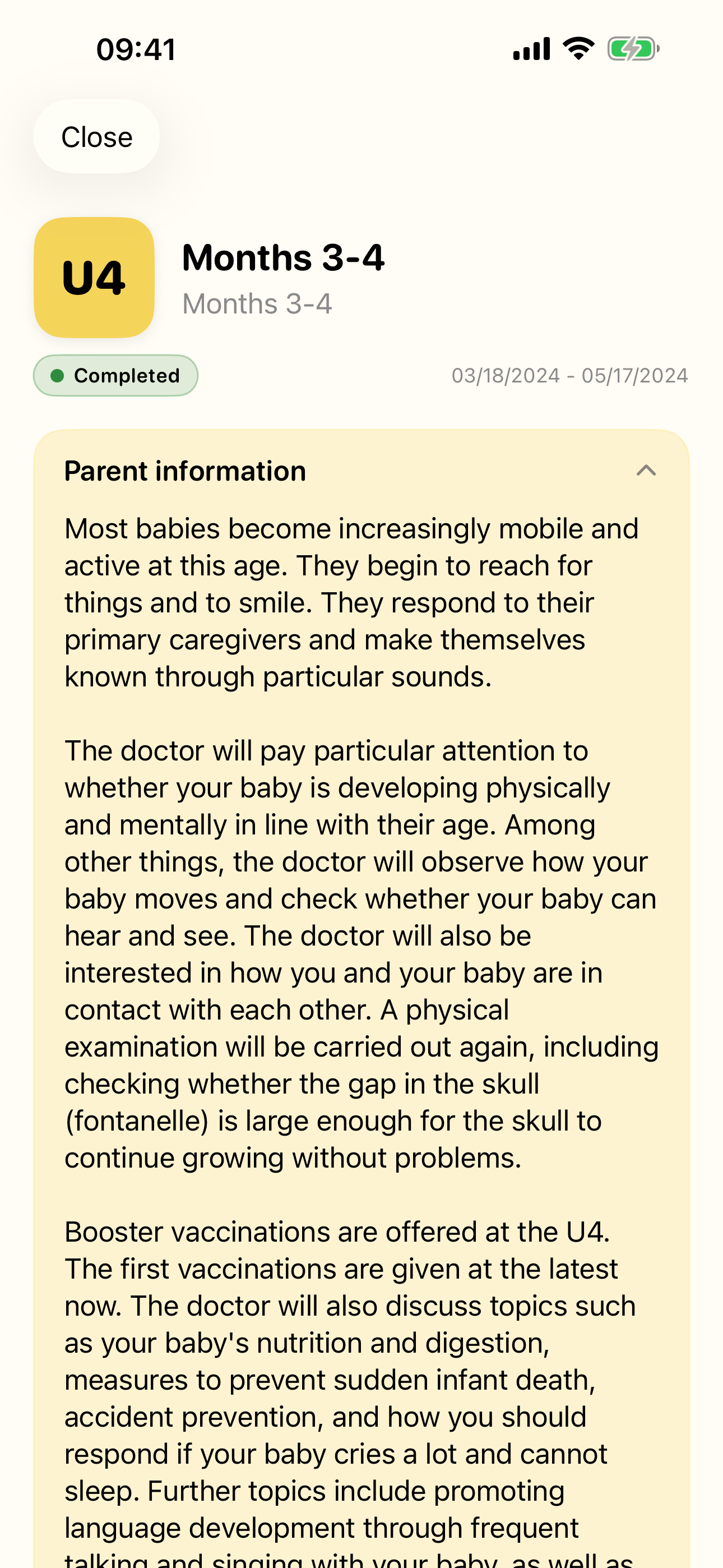 Kinderuntersuchungsheft exam detail: anamnesis, physical exam, counseling, results