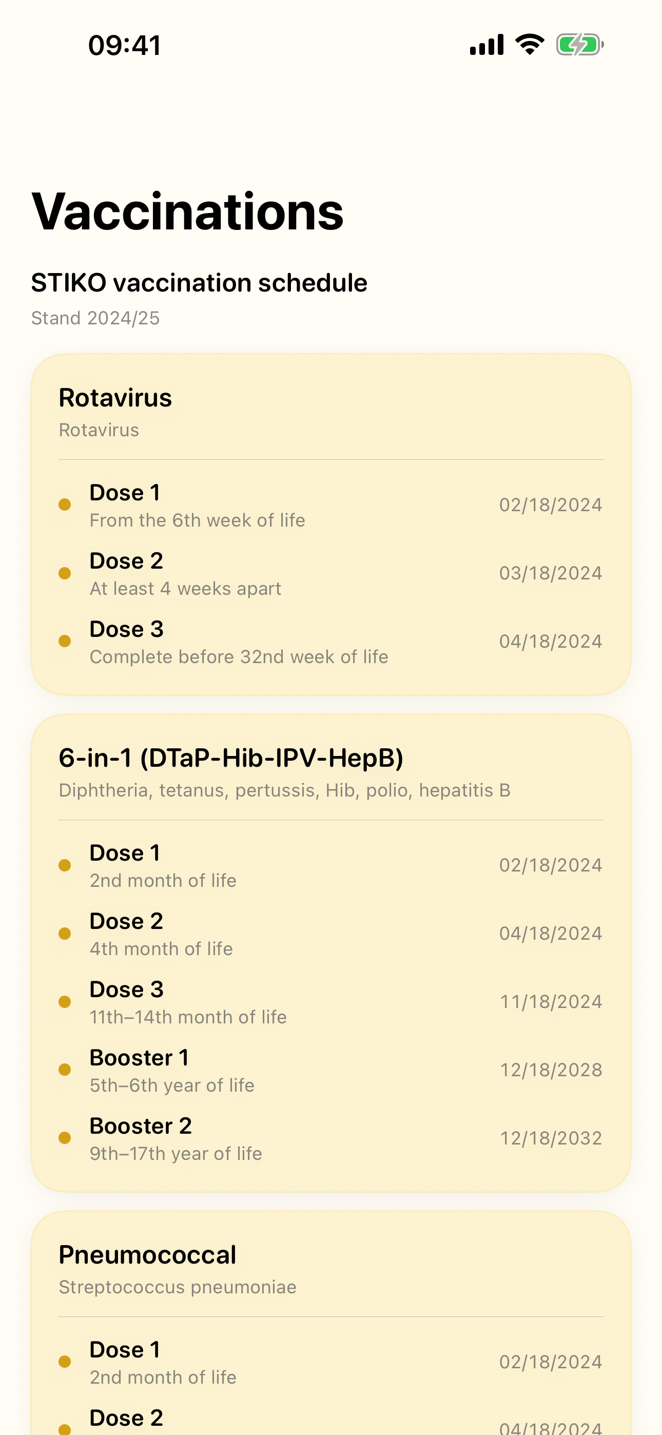 Kinderuntersuchungsheft STIKO vaccinations schedule